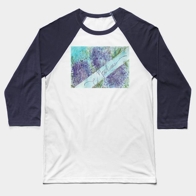 Mackinac Lilacs Watercolor Baseball T-Shirt by Jarrodjvandenberg